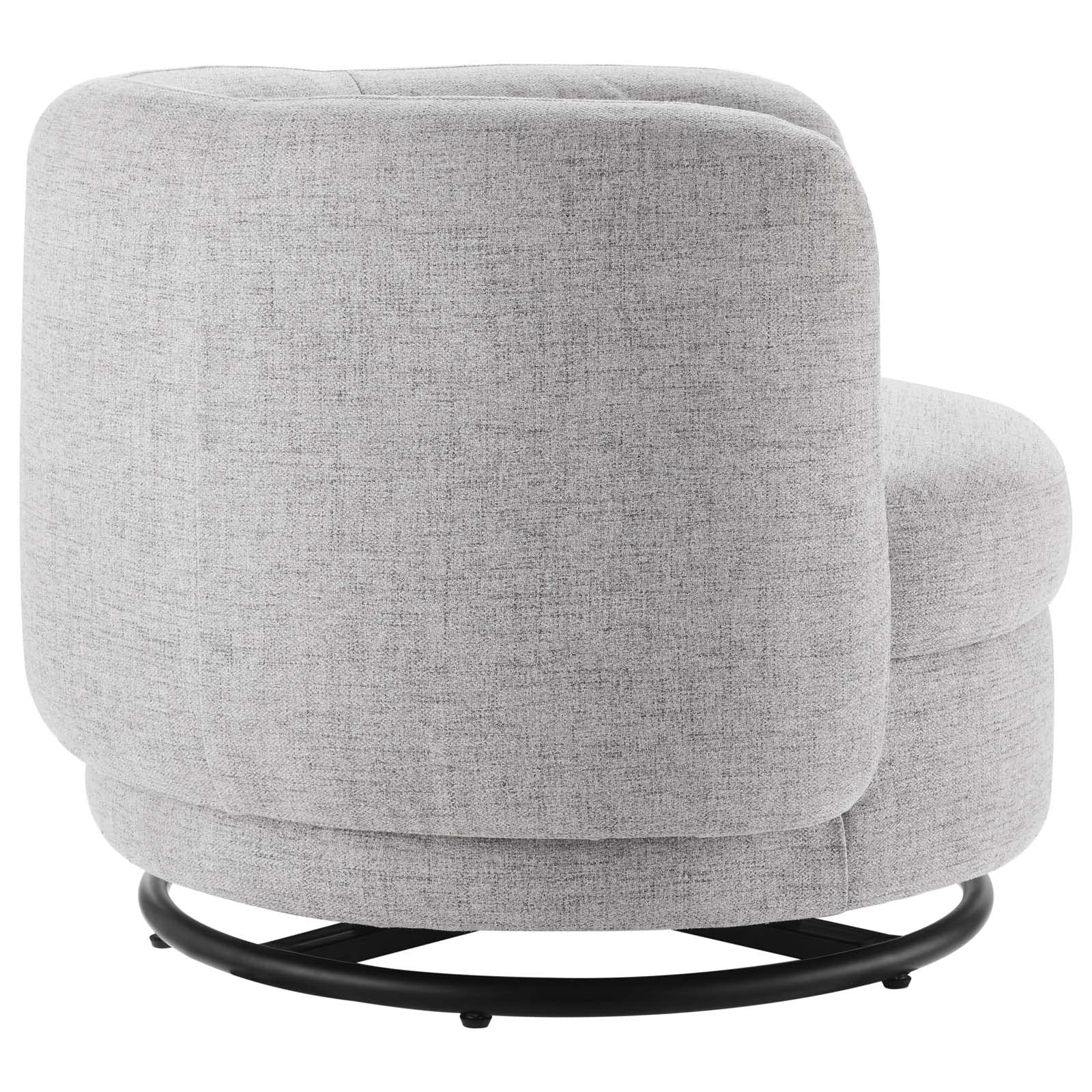 Modway Relish Upholstered Fabric Swivel Chair In Black/Light Gray